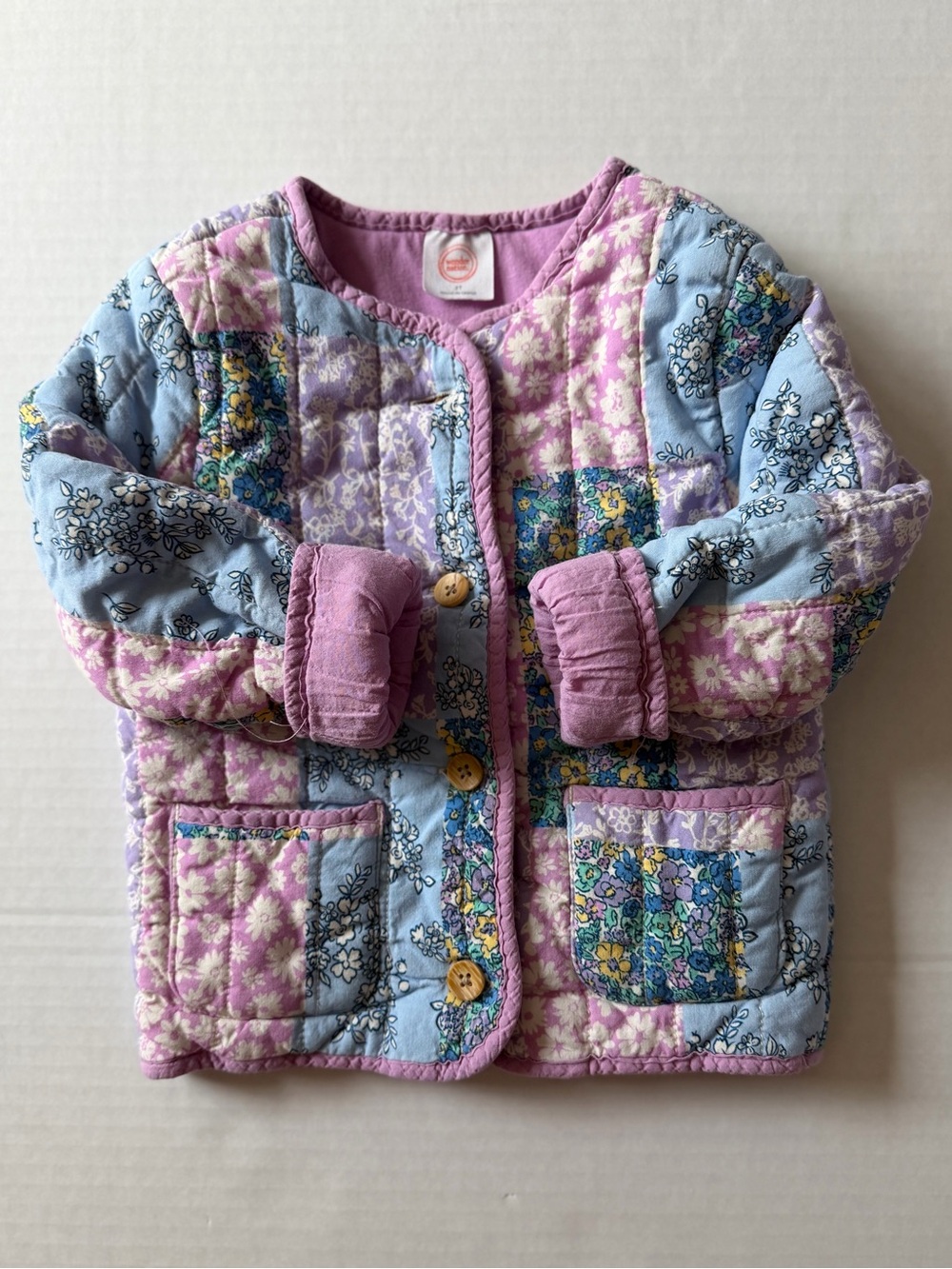 Wonder Nation Girls 3T Floral Patchwork Quilted Jacket Cottagecore